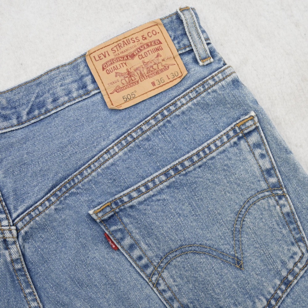 Levi's 505 Regular Fit Straight Leg Denim Jeans Mens Size 36x30 Blue